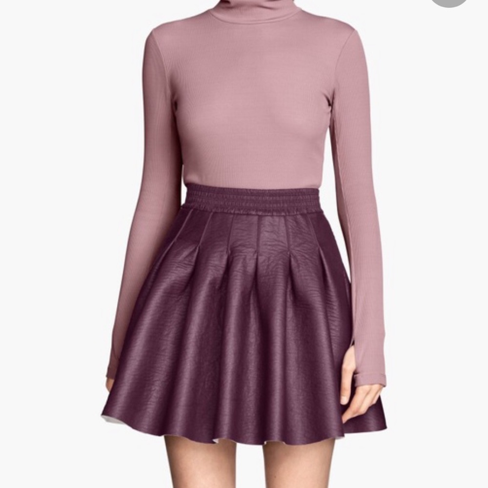 H&M Purple Leather Skirt